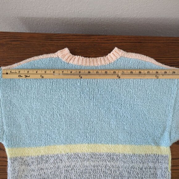 Vintage One Step Up Chevron Pattern Sweater Medium Acrylic Knit - Picture 9 of 13